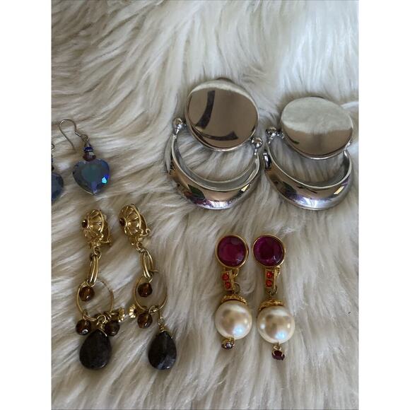 Lot Of 6 VTG And Handmade Earrings Clip Ons And Loops - Picture 5 of 6